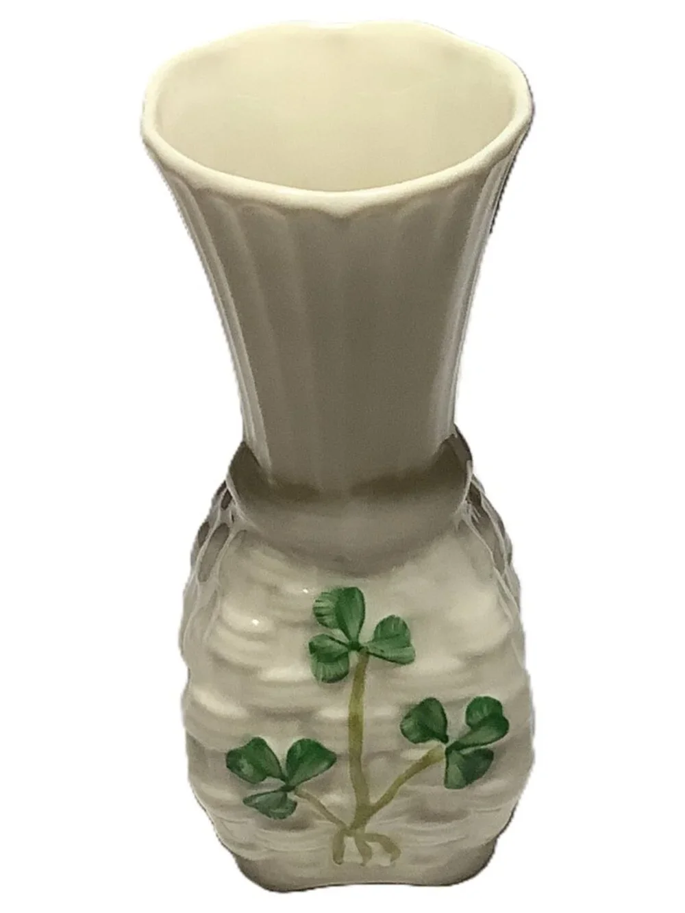 Belleek Ireland Basket Weave Shamrock 4